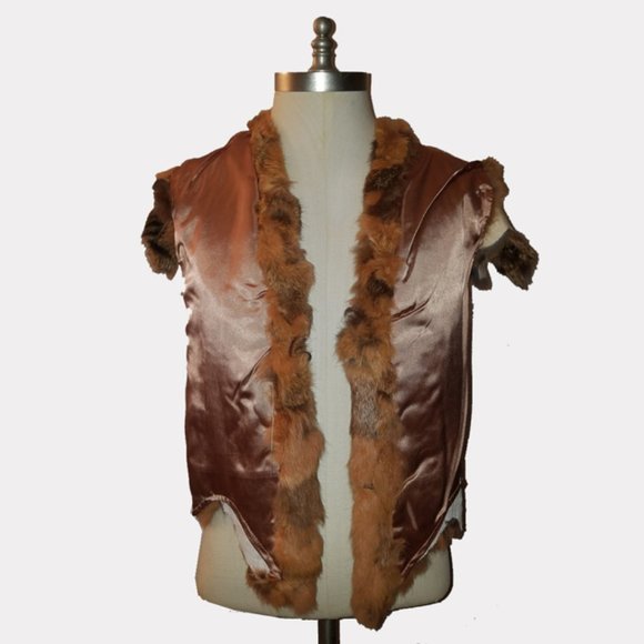 Vtg 80s Multicolor Animal Print Fur Vest S - Picture 8 of 11